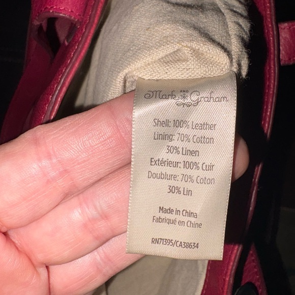 Mark & Graham Leather Tote Bag | Red Laptop Work Shoulder Bag - Picture 8 of 9